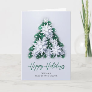 3D Modern Snowflake Christmas Corporate Greeting Holiday Card