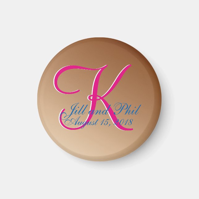 3d Monogram Copper Magnet (Front)
