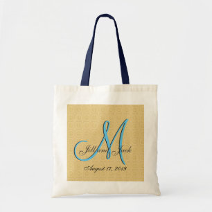 3d Monogram Embossed Gold Tote Bag