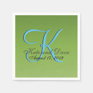 3d Monogram Green Lime Napkin