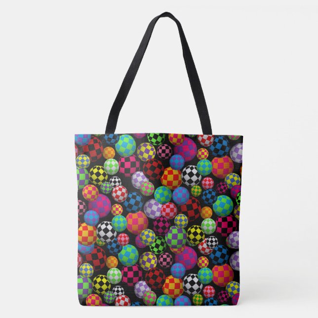 3D Multicolor Balls Tote Bag (Front)