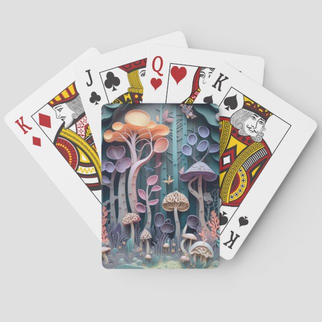 3D Mushroom Garden Playing Cards (Back)