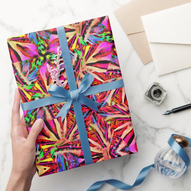 3D Neon Angles Wrapping Paper (Gifting)