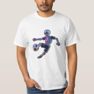 3D Neon Skeleton Playing Football – Funny Soccer S T-Shirt