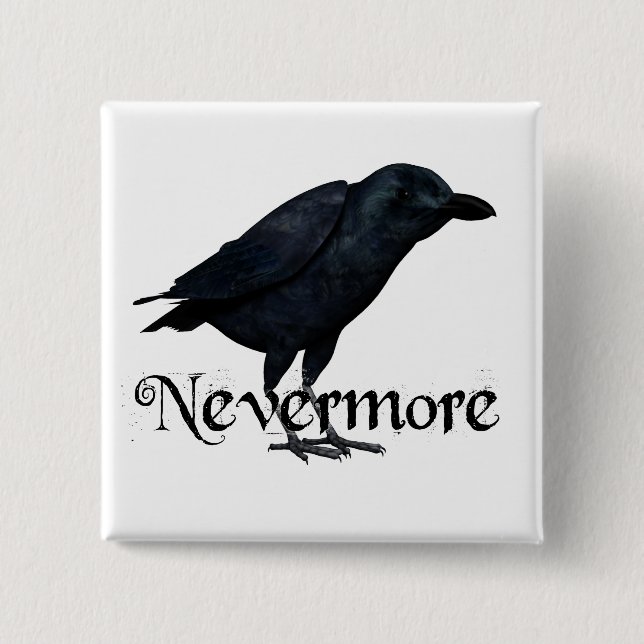 3D Nevermore Raven 15 Cm Square Badge (Front)