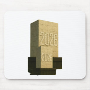 3D Number Design for New Year 2026 Mouse Pad
