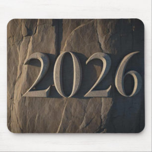 3D Number Design for New Year 2026 Mouse Pad