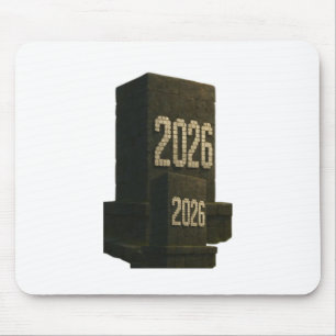 3D Number Design for New Year 2026 Mouse Pad
