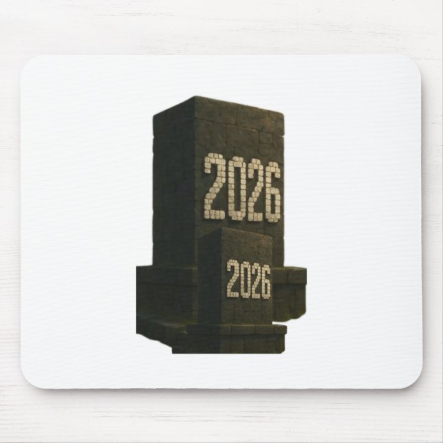 3D Number Design for New Year 2026 Mouse Pad (Front)