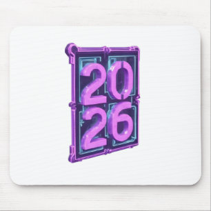 3D Number Design for New Year 2026 Mouse Pad