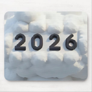 3D Number Design for New Year 2026 Mouse Pad