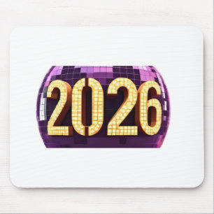3D Number Design for New Year 2026 Mouse Pad