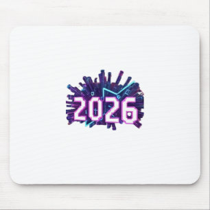 3D Number Design for New Year 2026 Mouse Pad