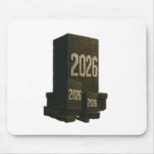 3D Number Design for New Year 2026 Mouse Pad