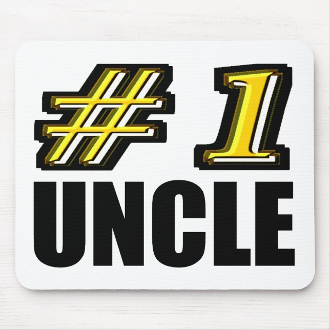 3D Number One Uncle Mouse Pad (Front)