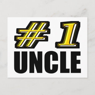 3D Number One Uncle Postcard