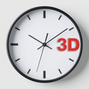 3D O'Clock 2-Rd. Clock