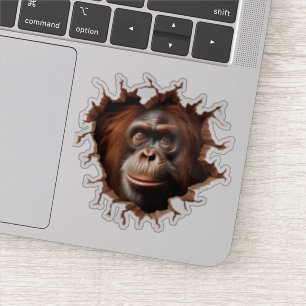 3D Orangutan Wall Break Art – Realistic Safari
