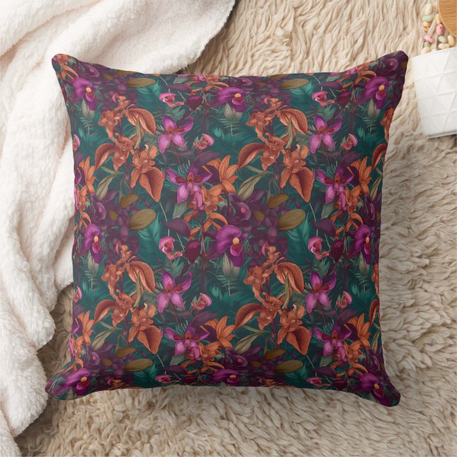 3d orchid in vibrant colours  cushion (Blanket)