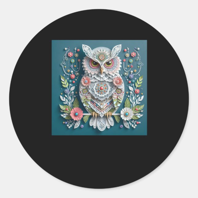 3d Owl #10 Sticker  (Front)