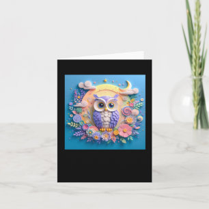 3d Owl #2 Sticker  Card