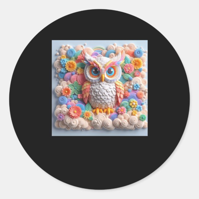 3d Owl #4 Sticker  (Front)