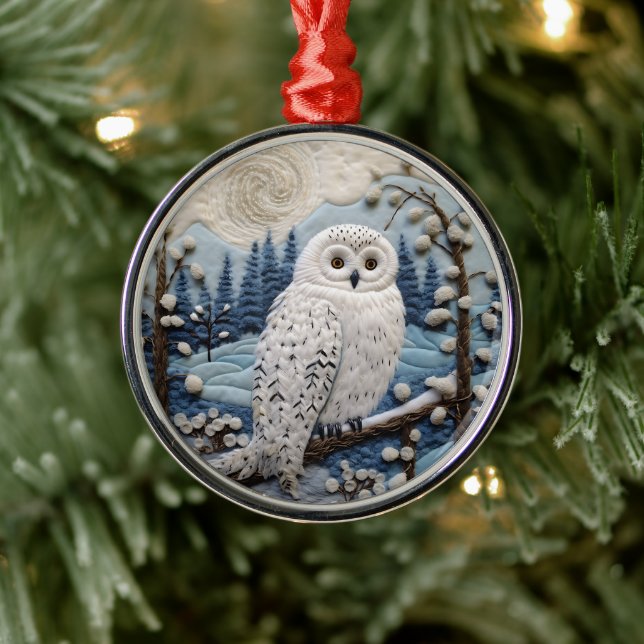 3D Owl Woodland Chirstmas Animal  Metal Ornament (Tree)