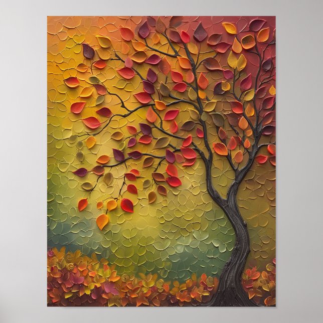3D Painting Autumn Tree Poster (Front)