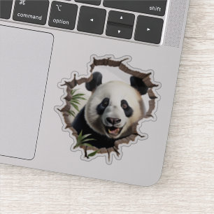 3D Panda Wall Break Art – Realistic Safari