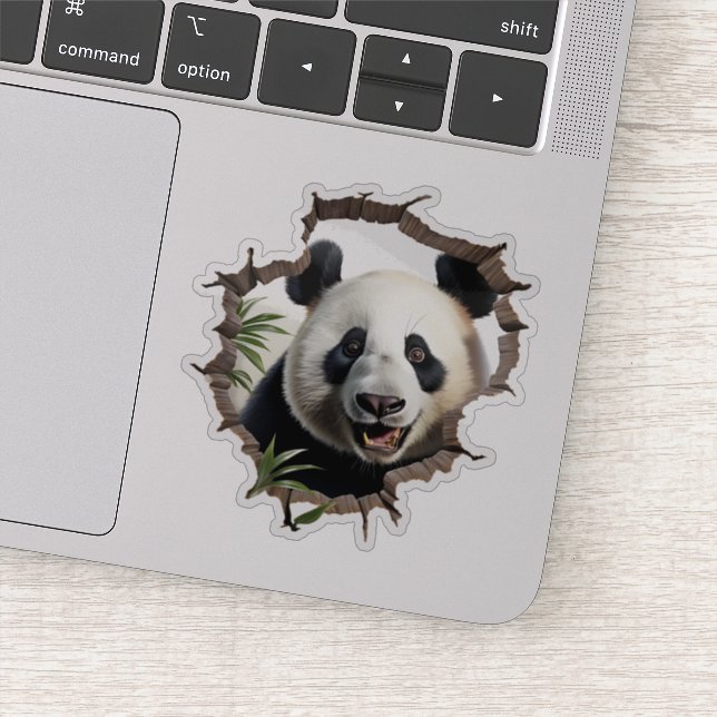 3D Panda Wall Break Art – Realistic Safari (Detail)
