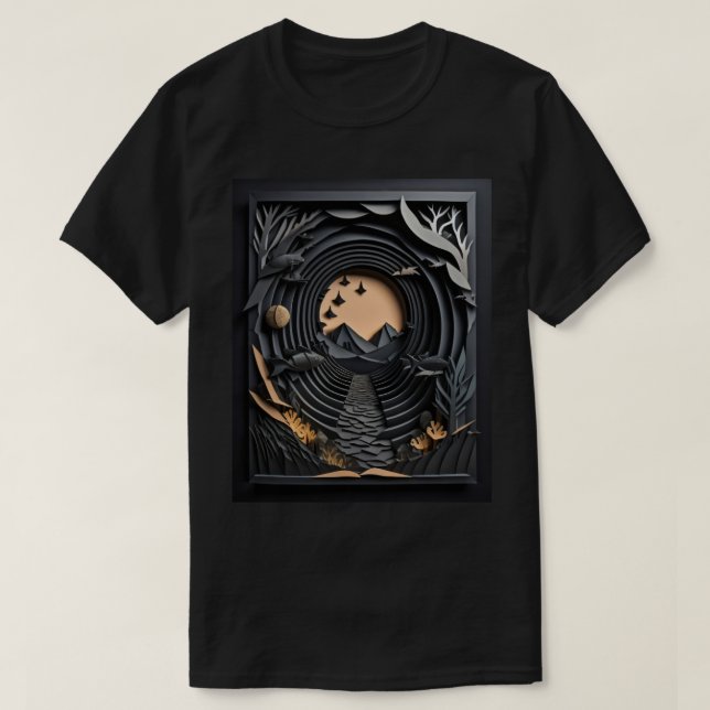 3D Paper Art Design T-shirt  (Design Front)