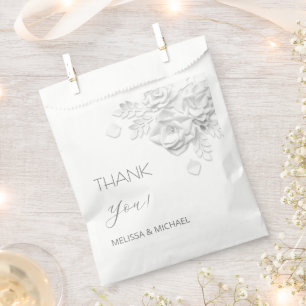 3D Paper Cut Roses Wedding Thank You Favour Bag