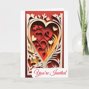 3D Paper Cutout Wedding Invitation