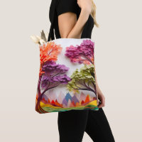 3D Paper Layer Multicolor Tree Landscape Gift