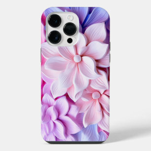 3D Pastel Flower Pattern iPhone 14 Pro Max Case