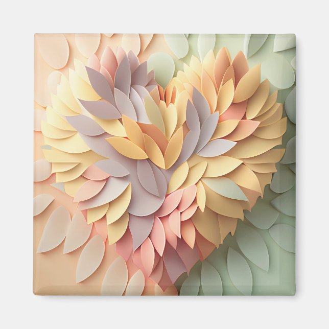 3D Pastel Heart  Magnet (Front)