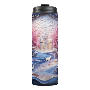 3D Pastel Winter Wonderland Thermal Tumbler