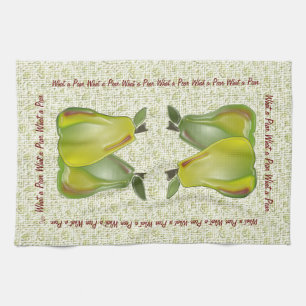 3D Pears (water specks) Tea Towel