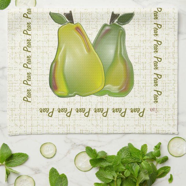 3D Pears (WC) Tea Towel (Folded)
