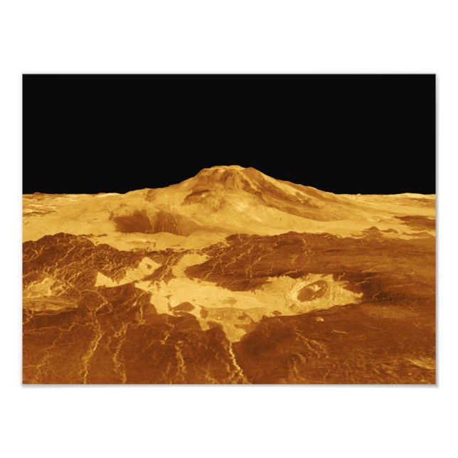 3D Perspective View of Maat Mons on Venus Photo Print (Front)