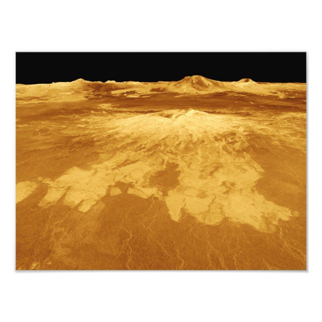 3D Perspective View of Sapas Mons on Venus Photo Print (Front)