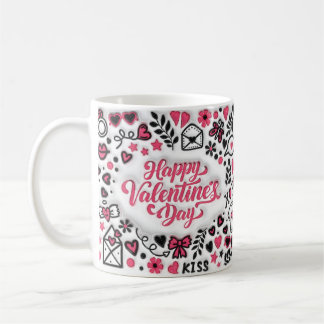 3d Pink Funny Happy Valentine's Day Coffee Mug