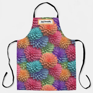 3D Pink Pastel Floral Personalised Apron