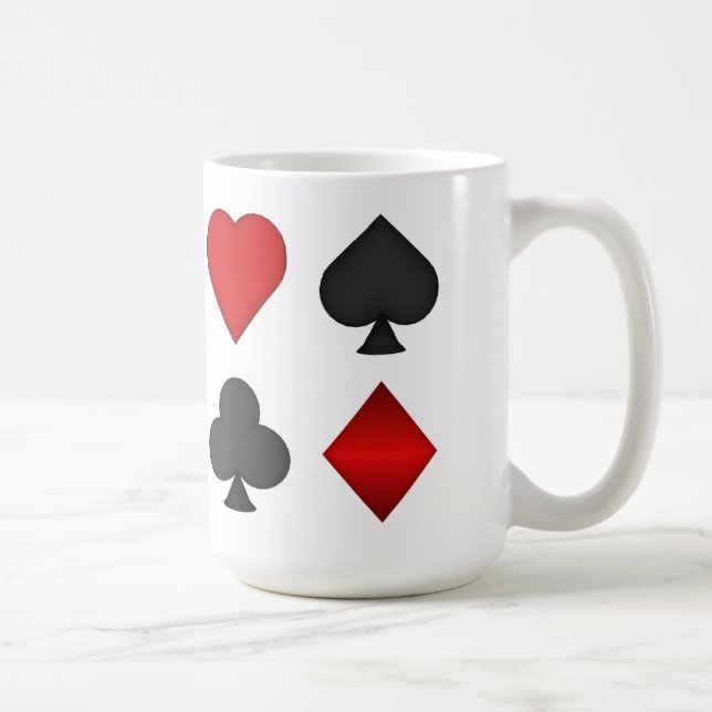 3D Playing Card Suits - Coffee Mug #2 (Right)