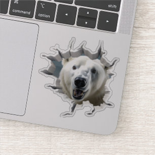 3D Polar Bear Wall Break Art – Realistic Safari