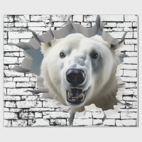 3D Polar Bear Wall Break Art – Realistic Safari