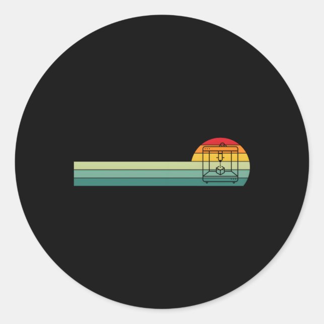 3D Printer Machinist 3D Printing Classic Round Sticker (Front)