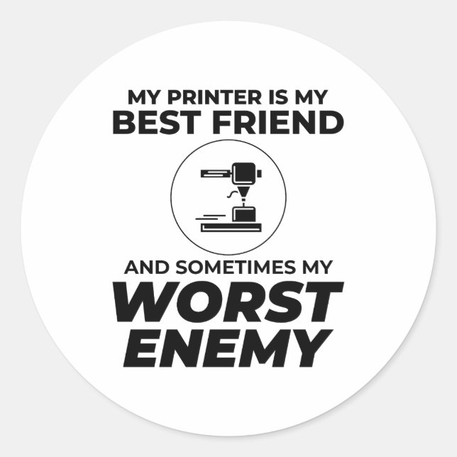 3d Printing Print Printer Operator Funny Classic Round Sticker (Front)