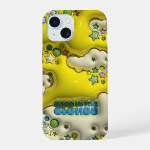 3D Puffy Head In The Clouds Yellow Phone Case