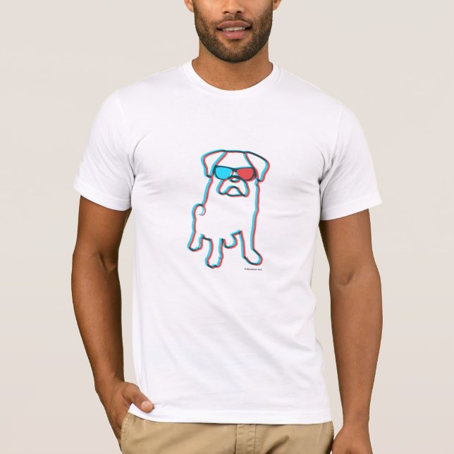 3D Pug T-Shirt (Front)